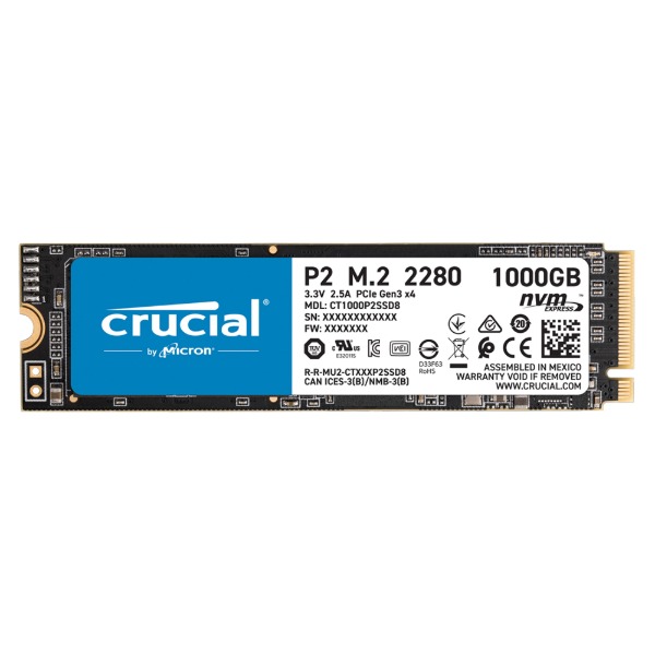 [마이크론] Micron Crucial P2 SSD M.2 2280 NVMe 1TB QLC 대원CTS