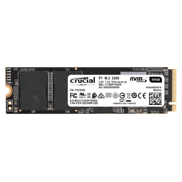 [마이크론] Micron Crucial P1 SSD M.2 2280 NVMe 500GB QLC 대원CTS