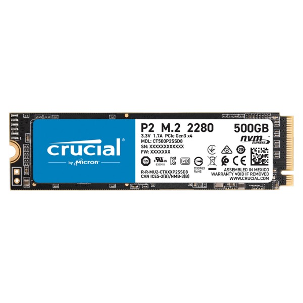 [마이크론] Micron Crucial P2 SSD M.2 2280 NVMe 500GB QLC 대원CTS