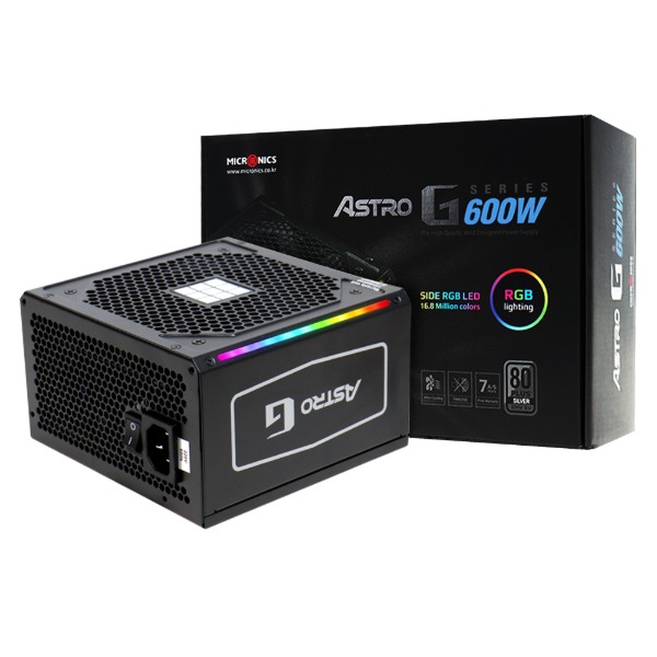 [마이크로닉스] ASTRO G-Series 600W 80PLUS EU Silver RGB